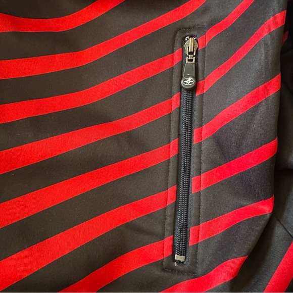 Polaris Striped Fleece-Lined Zip-Up Men’s Hoodie w Zippered Pockets    Sz L - Picture 8 of 11